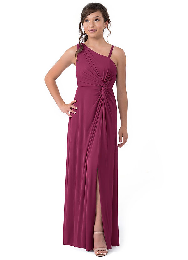 Vestidos De Dama De Honor Junior De Chiffón Asimétricos Morado