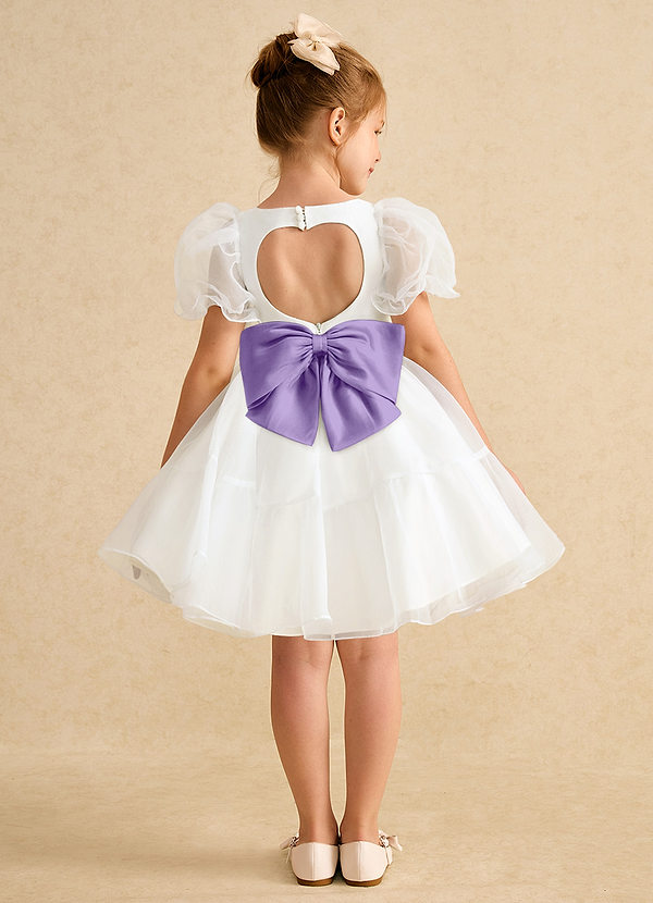 Azazie Debbie Vestidos de Niña de Flores Vestido de Marfil Tahití de Organza de Princesa con Escote de Corazón image1