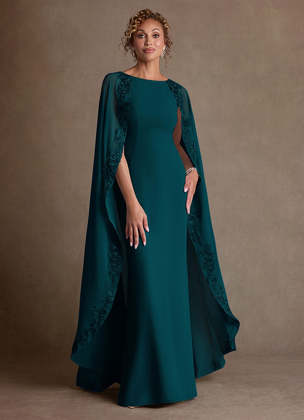 Azazie Artemisia Vestidos de Madre de la Novia Vestido de Pino de Gasa de Corte Recto con Encaje image1