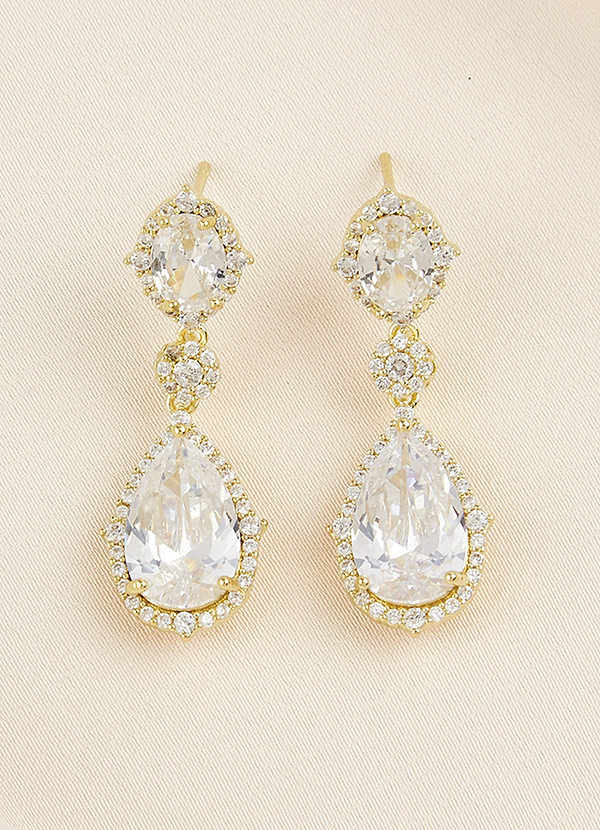 front Timeless Crystal Teardrop Earrings