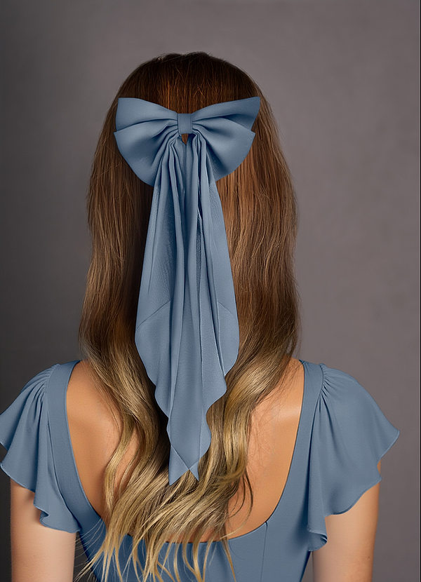 front Matching Color Chiffon Burnout Bow Hair Clip