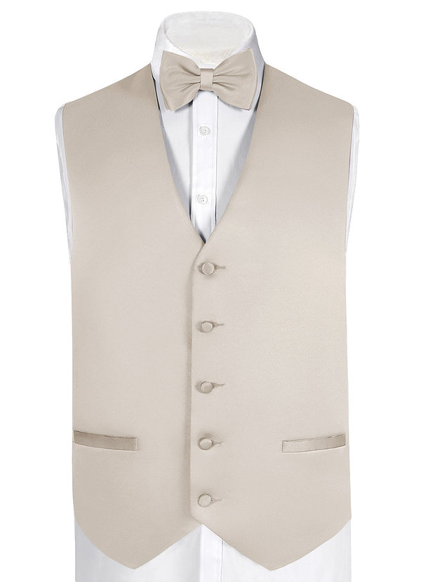 front Matte Satin Vest and Bow Tie Set