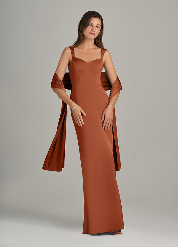 front Azazie Matching Color Stretch Satin Shawl