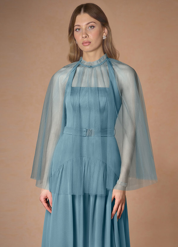 front Azazie Matching Color Tulle Cape