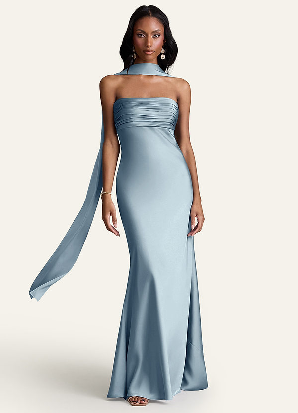 front Azazie Sciarpa in raso elasticizzato in tinta