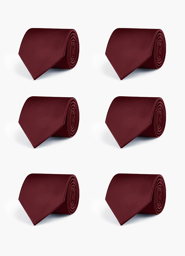 front Stretch Satin Matching Groomsmen Tie Set – 6 Pieces