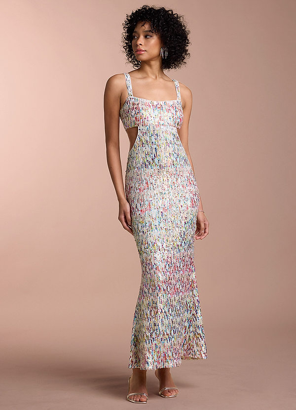 MAGNIFIQUE ROBE PAILLETEE ARC EN CIEL JULIETTE DUBOIS HAUTE COUTURE main image 0