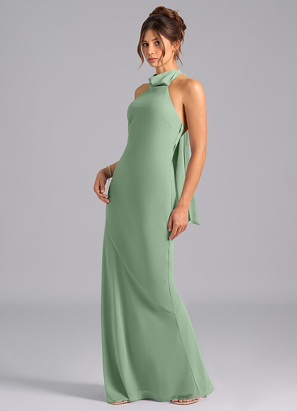 Azazie Velli Bridesmaid Dresses Matcha Mermaid Bow Chiffon Dress image1