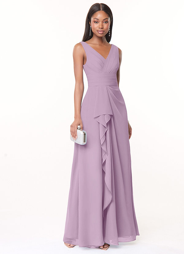 Azazie Julianna Bridesmaid Dresses Wisteria A-Line Chiffon Dress image1