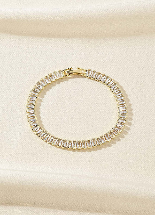 front Colored Zircon Tennis Bracelet