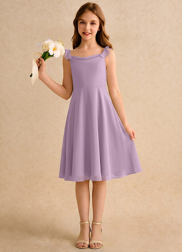 Azazie Pup Girls Formal Flower Girl Dresses Wisteria A-Line Pleated Chiffon Dress image1