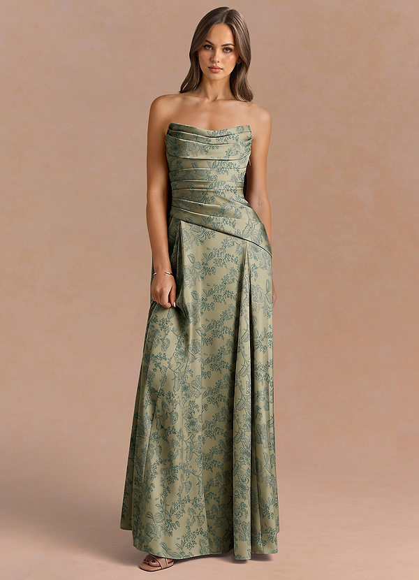 Gabriela Platinum Teal Maxi Dress image1
