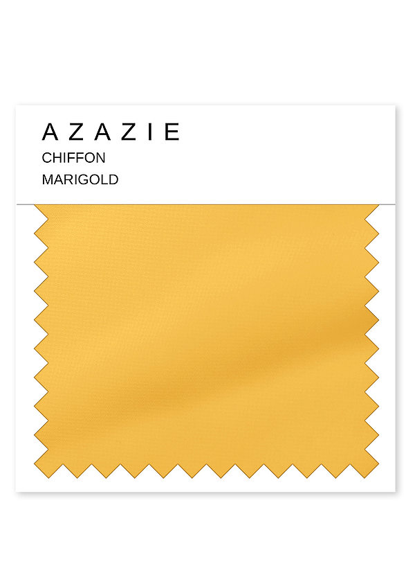 front Azazie Marigold Chiffon Swatch