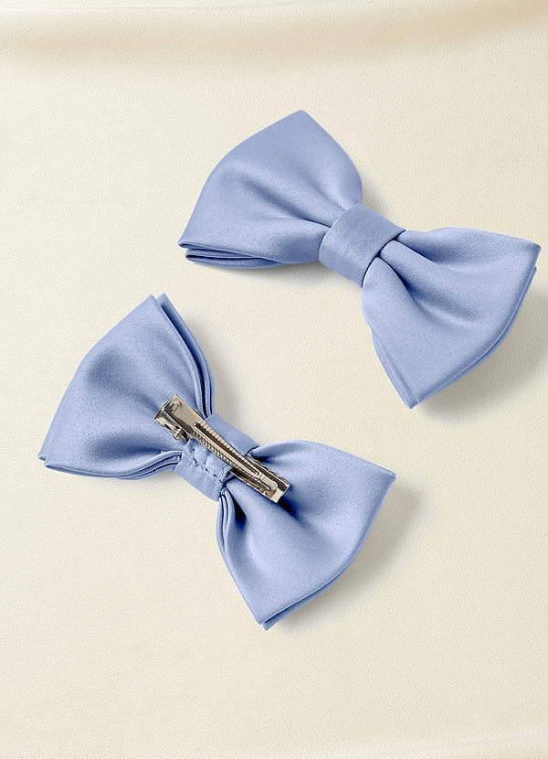 front Matte Satin Bow Hair Clip Set