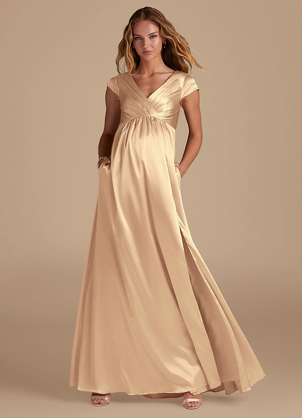 Metallic Satin Maternity Dress