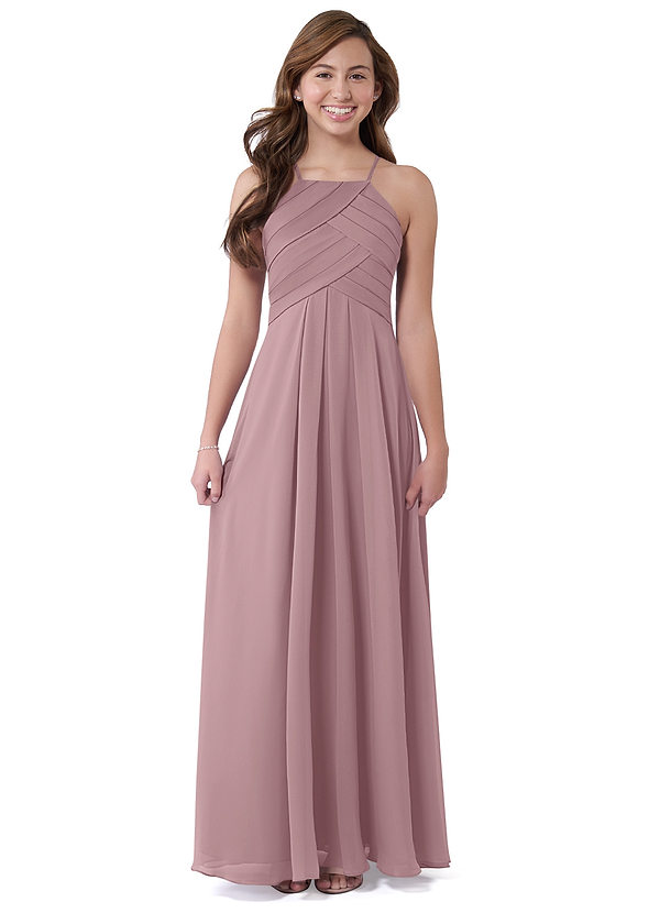 Vestidos De Dama De Honor Junior Con Escote Griego Y Largo Hasta El Suelo Narciso
