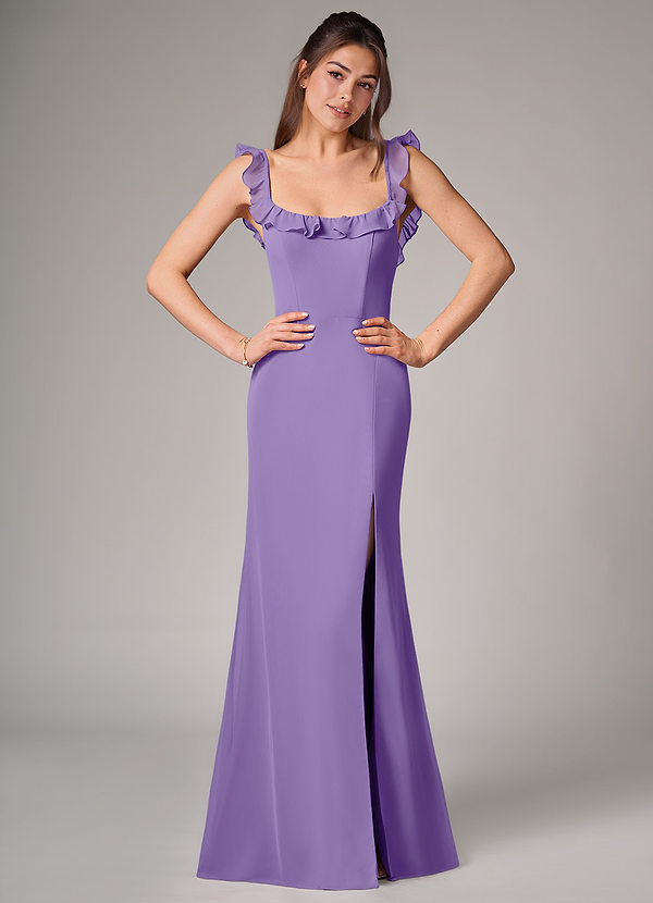 Azazie Callie Bridesmaid Dresses Tahiti Mermaid Side Slit Chiffon Convertible Dress image1