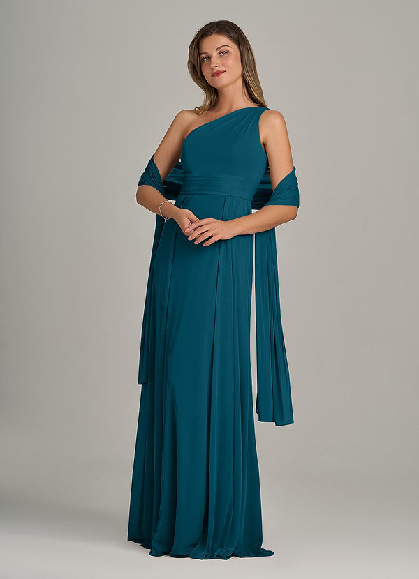 front Azazie Matching Color Mesh Shawl