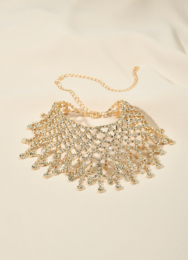 front Rhinestone Statement Collar Necklace