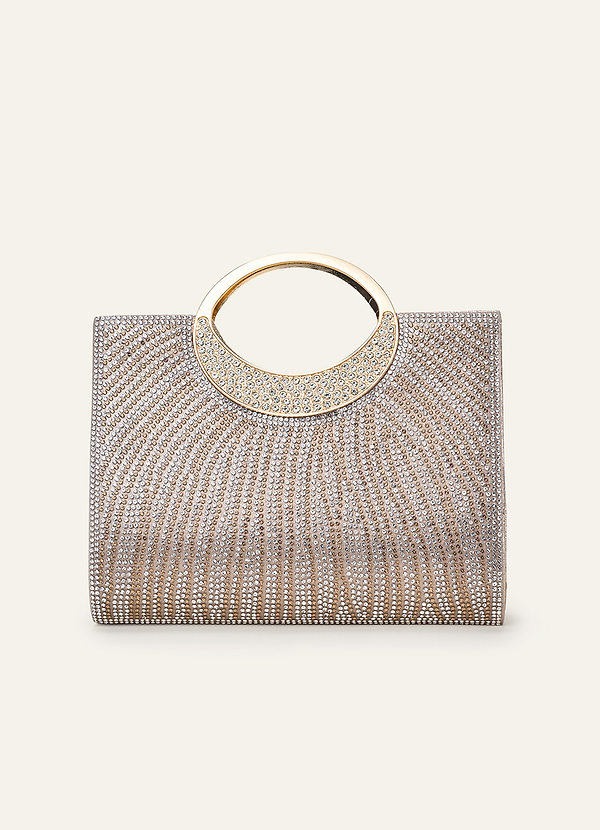 Crystal Rhinestone Handbag with Circle Handle front