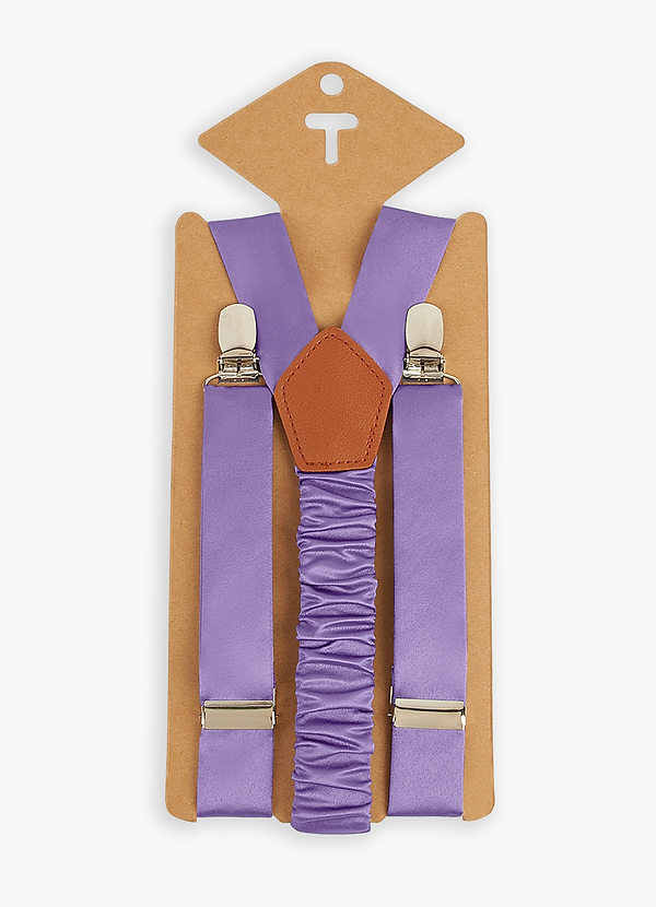 front Matching Color Boy's Matte Satin Suspenders