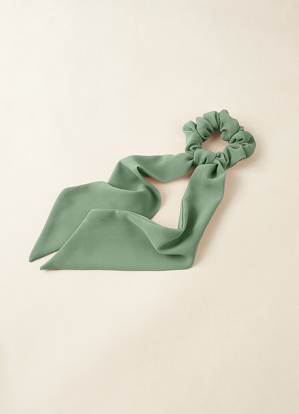 front Chouchou en mousseline de soie de couleur assortie