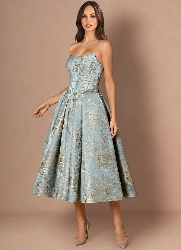 Lesley Gilded Steel Midi Dress image1