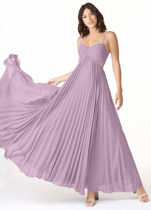Azazie Devyn Bridesmaid Dresses A-Line Corset Chiffon Ankle-Length Dress image1