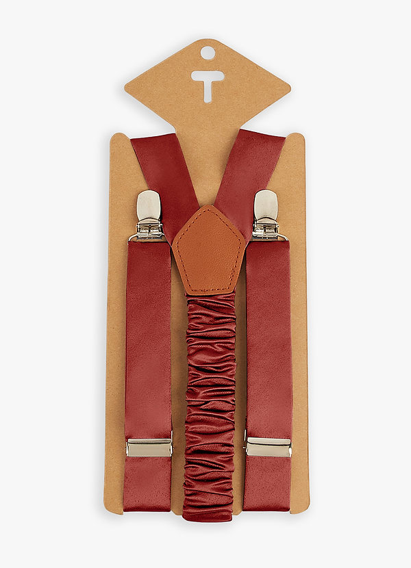 front Matching Color Boy's Matte Satin Suspenders