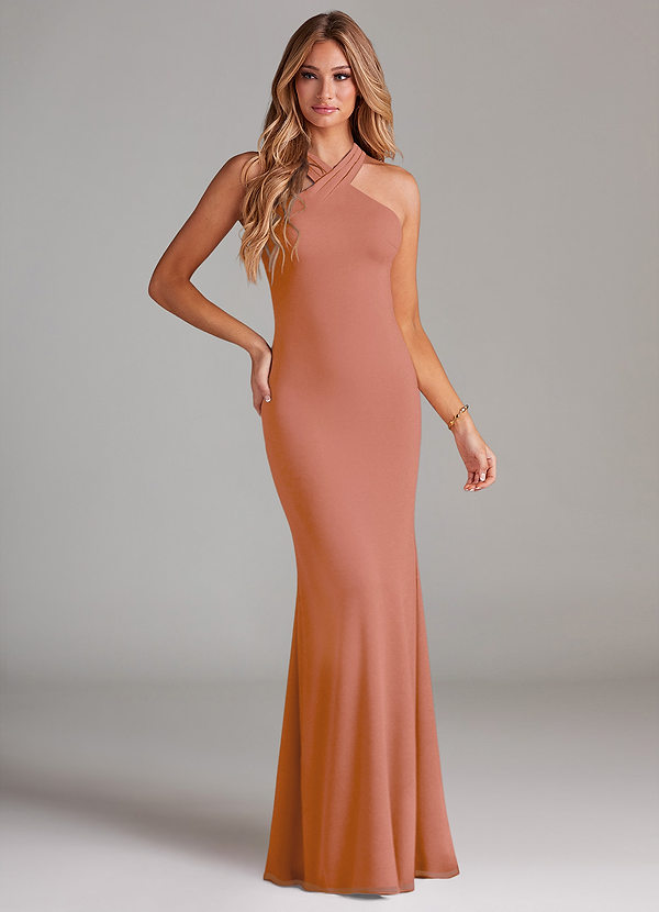 Azazie Doretta Bridesmaid Dresses MAI TAI Mermaid Pleated Chiffon Dress image1