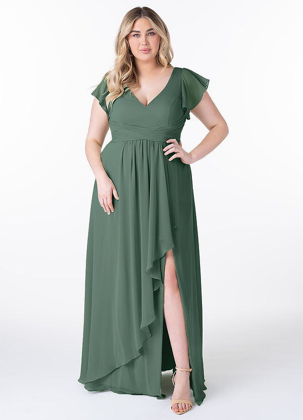 Azazie Omari Bridesmaid Dresses Sea Moss A-Line Chiffon Dress image1