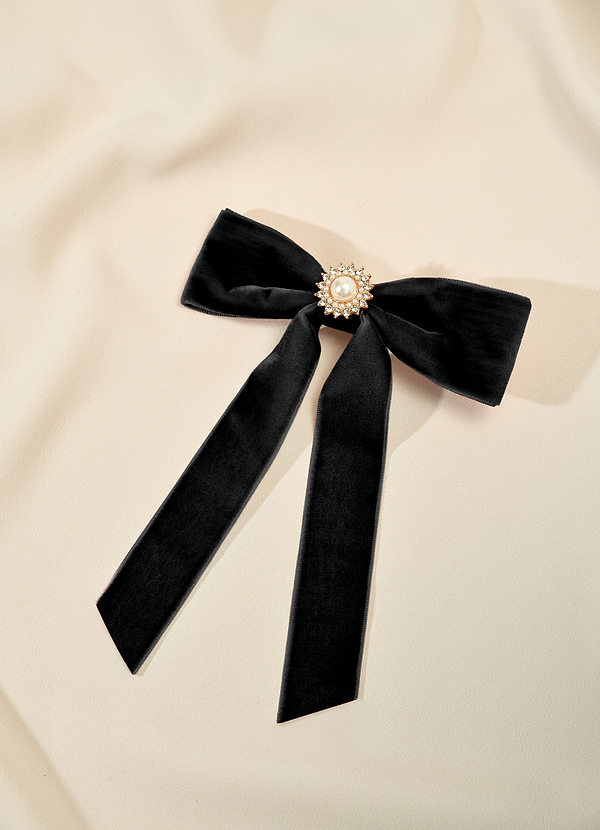 front Velvet Bow Hair Clip