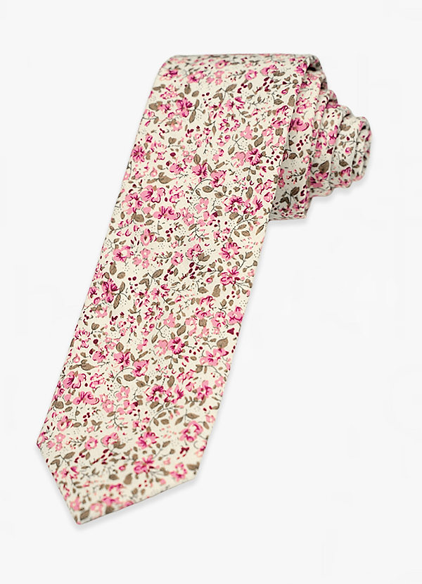 front Desert Floral Skinny Tie