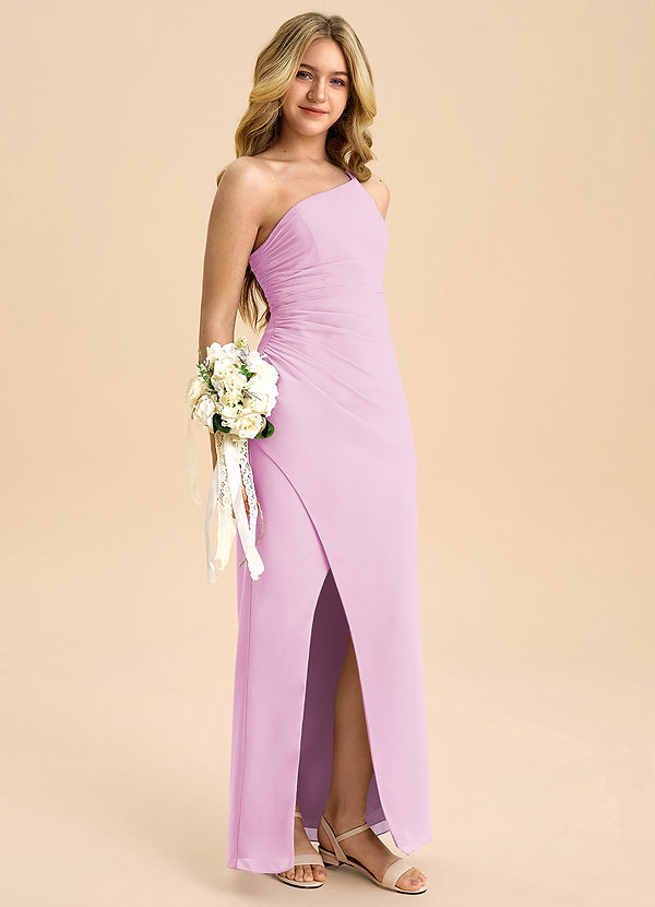 Azazie Eren Junior Klä av A-Line i Chiffong Plisserad image1