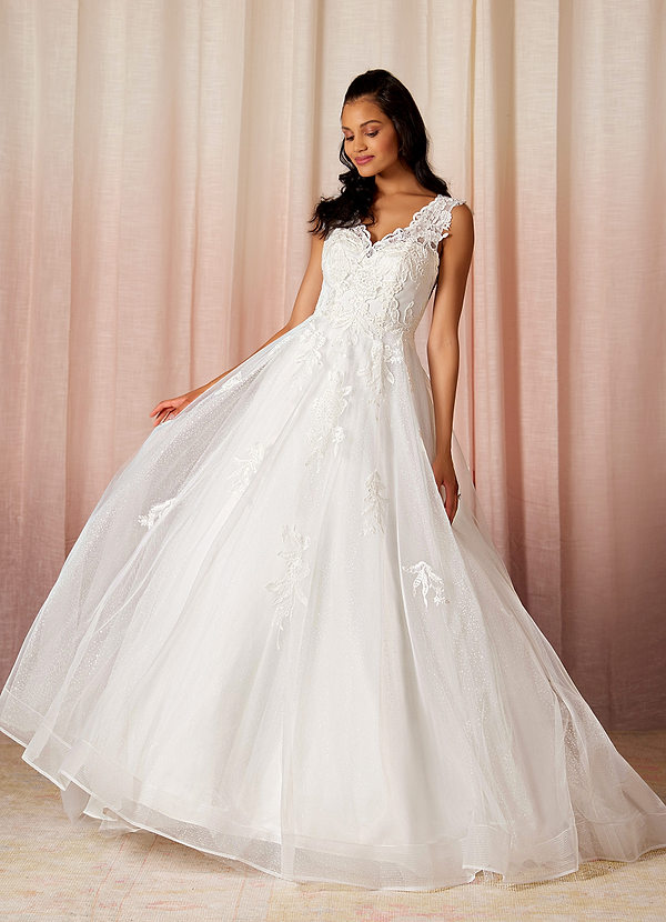 front Azazie Mira Wedding Dress