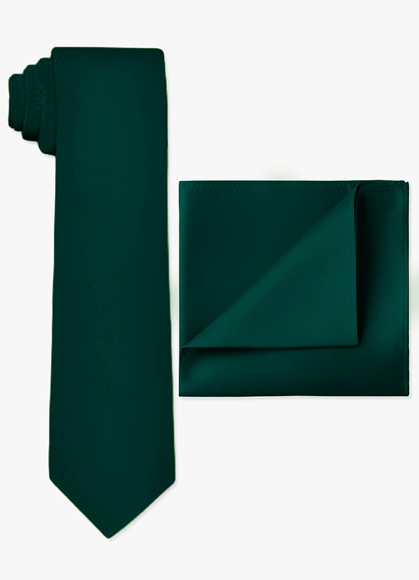 front Ensemble cravate large et pochette en satin mat