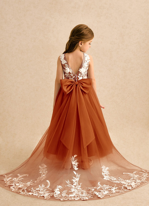 Azazie Mixie Vestidos de Niña de Flores Vestido de Pimenton de Encaje de Corte Princesa image1