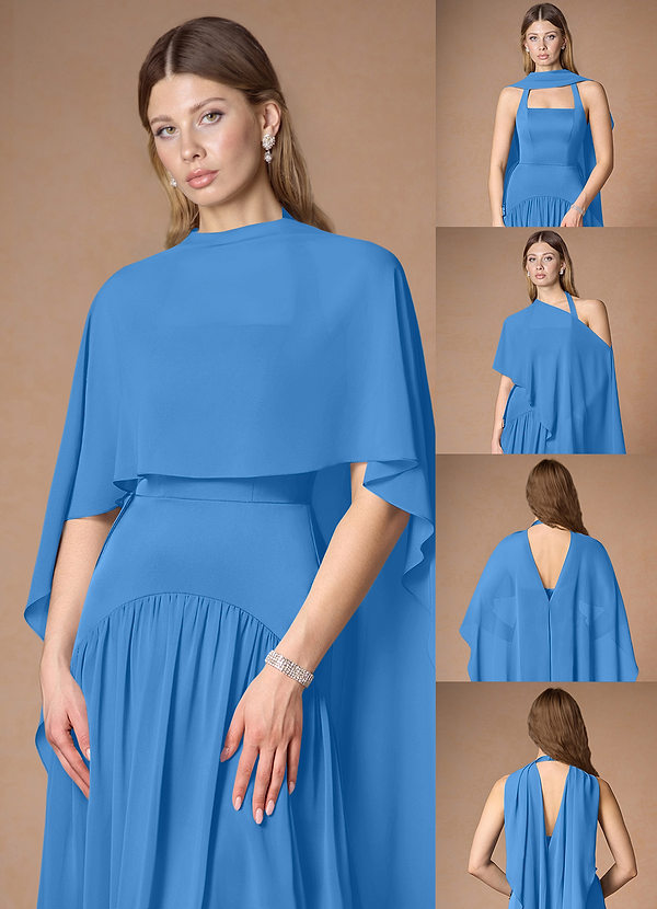 front Azazie Matching Color Chiffon Multiway Cape