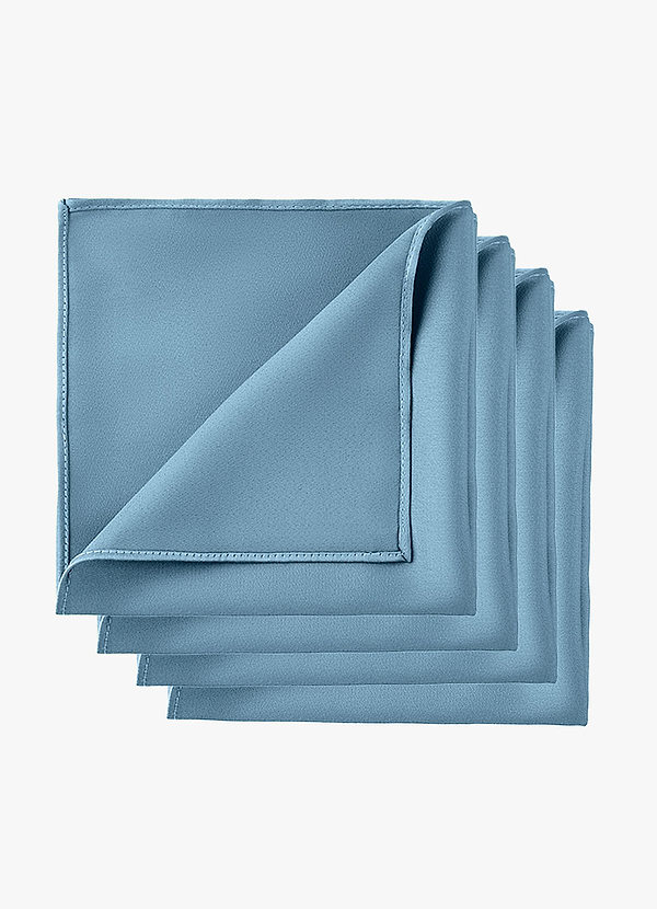 front Stretch Satin Matching Groomsmen Pocket Square Set – 4 Pieces