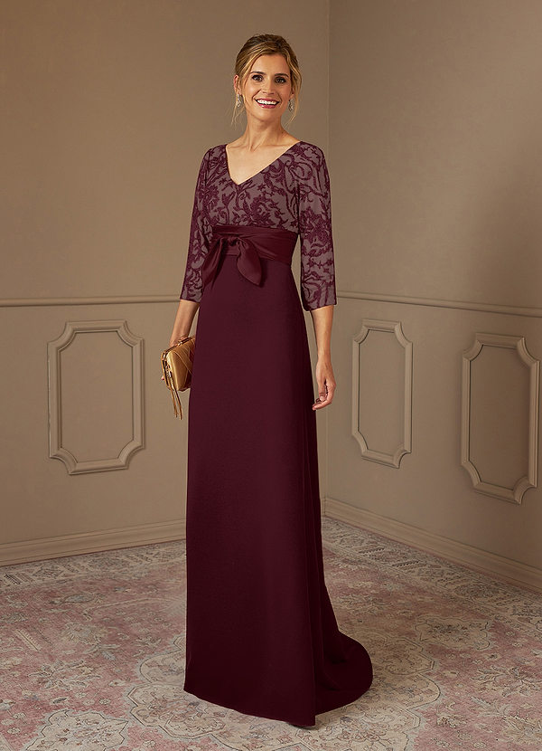 Azazie Felicia Mother of the Bride Dresses A-Line Lace Sweep Train Dress image1