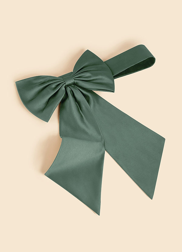 front Farblich passende Schärpe aus mattem Satin mit Schleife
