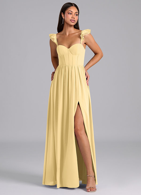 Azazie Denisse Bridesmaid Dresses Butter A-Line Ruched Chiffon Dress image1