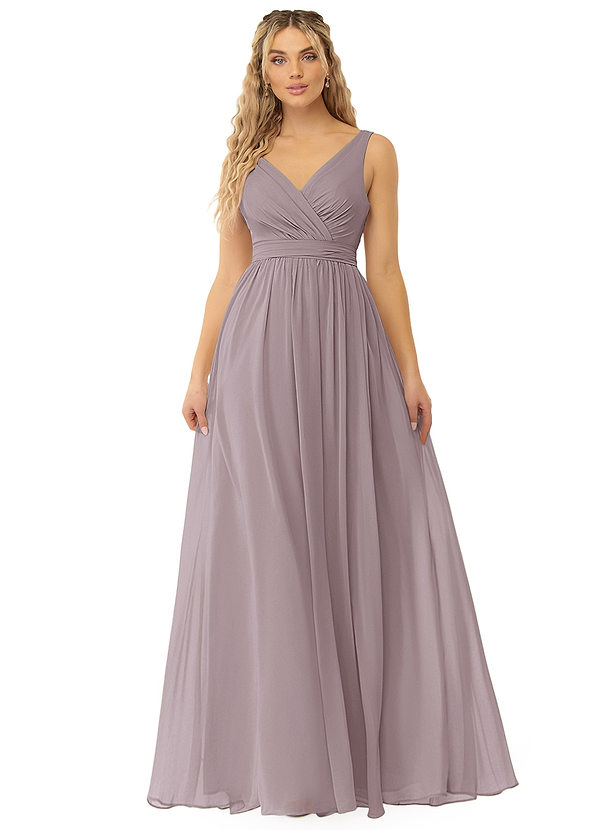 Azazie Kora Bridesmaid Dresses Dusk A-Line Pleated Chiffon Dress image1