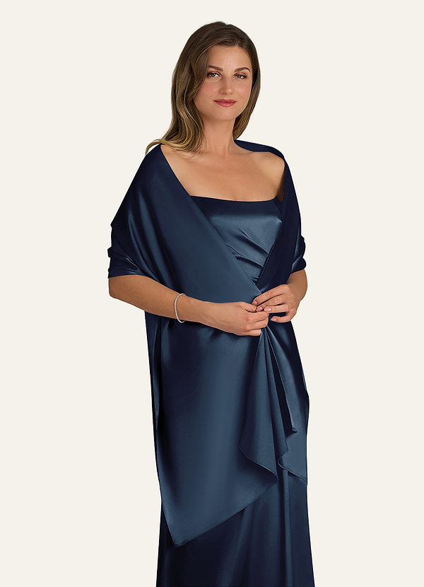 front Azazie Matching Color Ireland Metallic Satin Shawl