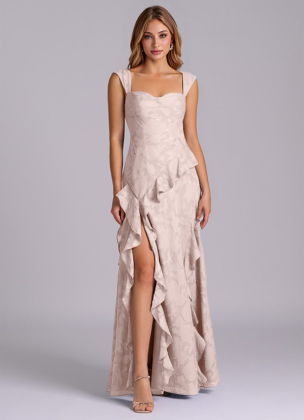 Sloane Bridesmaid Dresses Blushing Pink A-Line Sweetheart Neckline Floral Burnout Dress image1