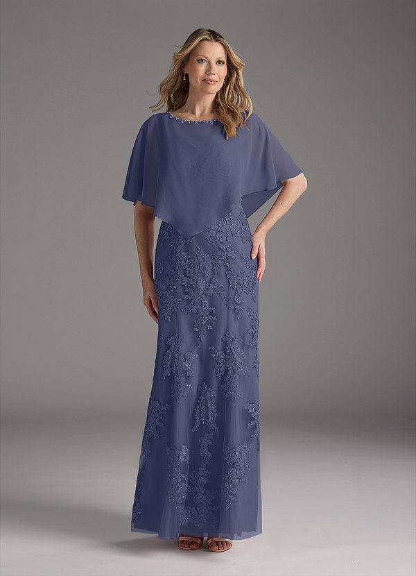 Azazie Whilhelmina Mother of the Brides Dresses Stormy Mermaid Lace Chiffon Dress image1