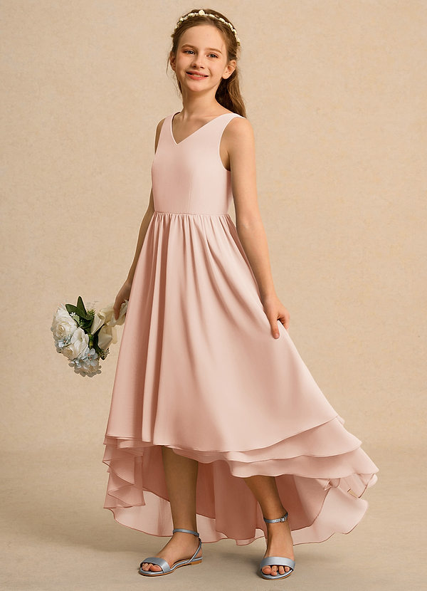 Azazie Kitten Junior Formal Flower Girl Dresses English Rose A-Line Chiffon Dress image1
