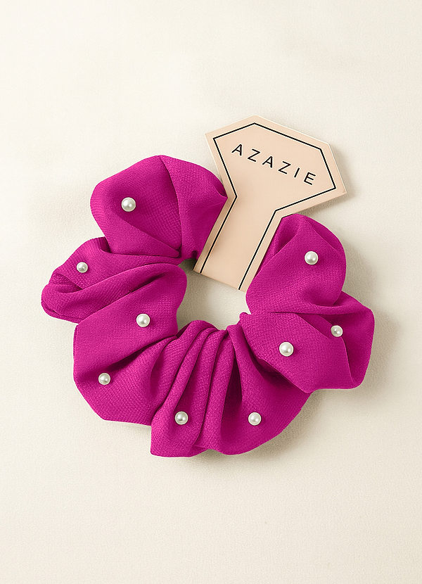 front Bridesmaid Chiffon Pearl Over Size Scrunchie
