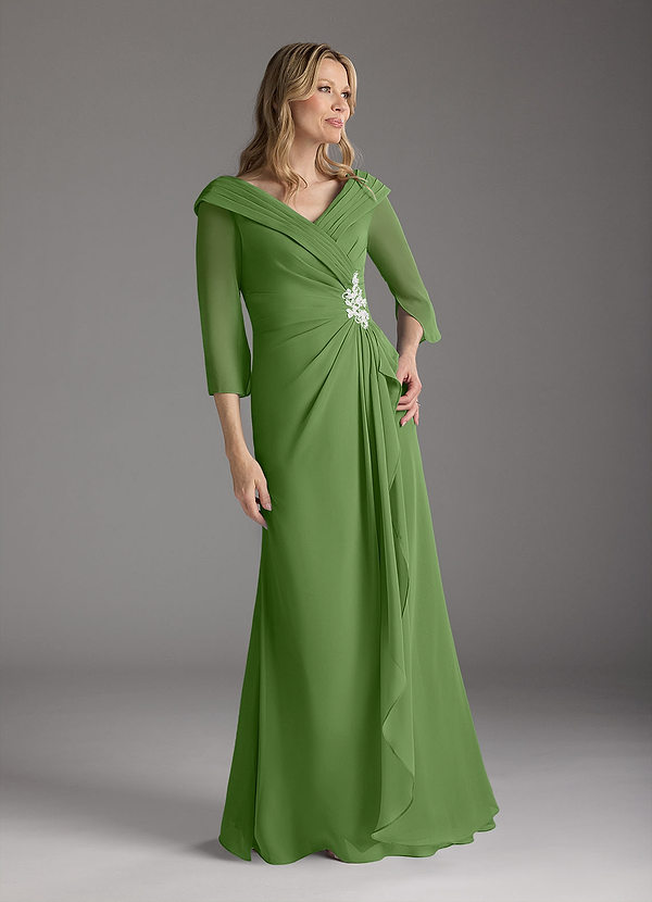 Azazie Jaycee Klänningar till brudens mor Klä A-Line i Chiffong Basilika image1