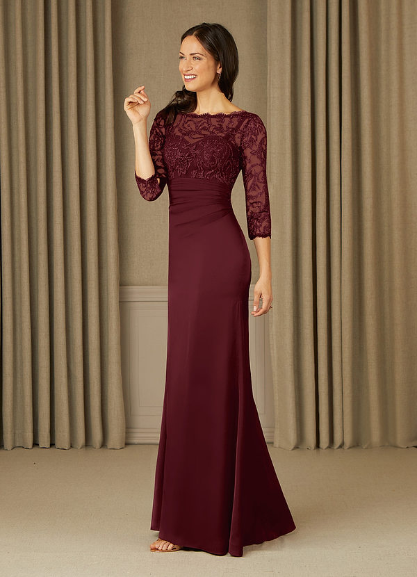 Azazie Stefani Vestidos de Madre de la Novia Vestido de Cabernet de Encaje de Sirena image1